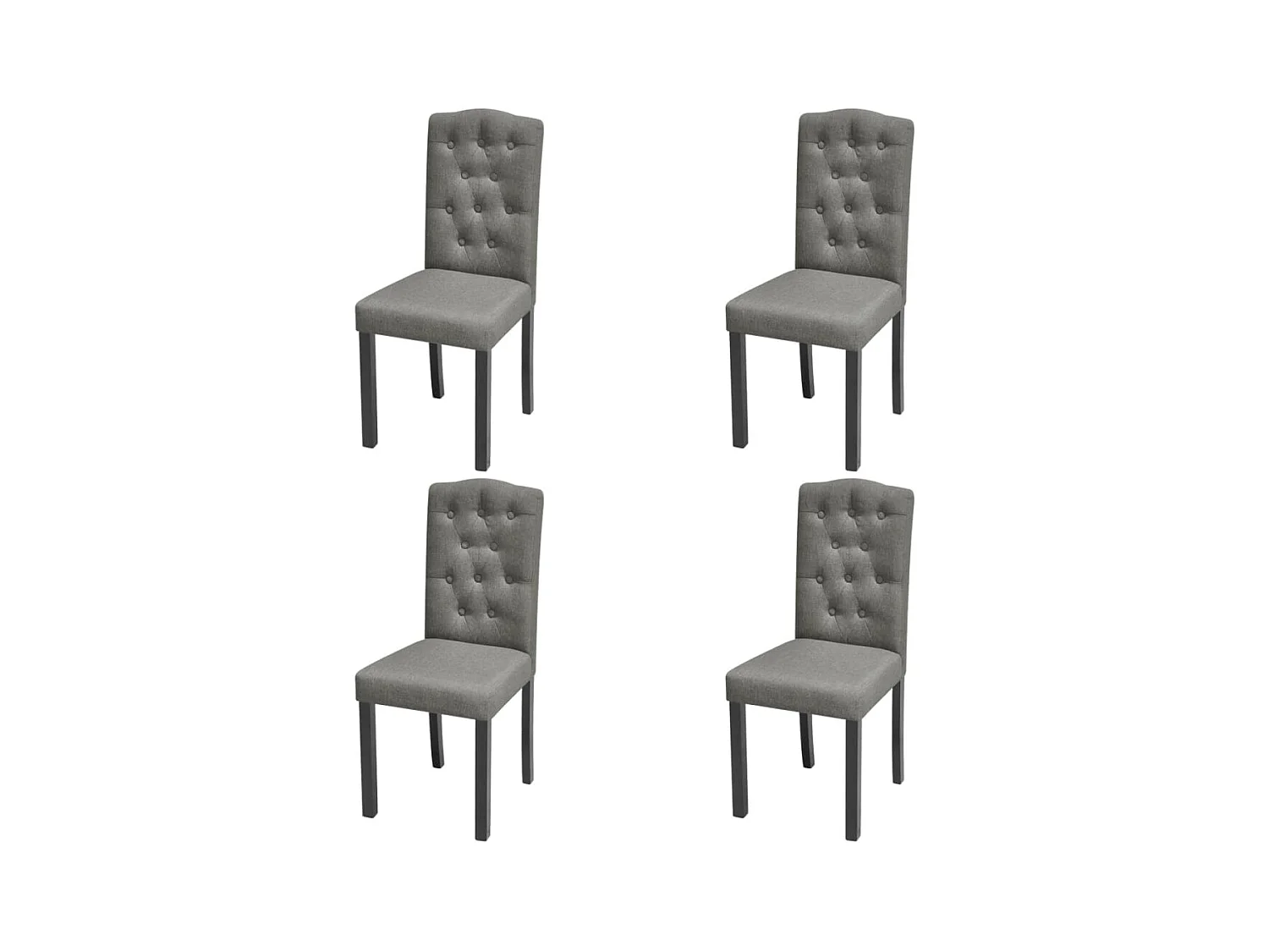 Chaises à manger lot de 4 gris tissu