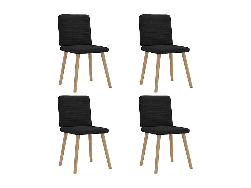 Eetkamerstoelen set van 4 zwarte stof