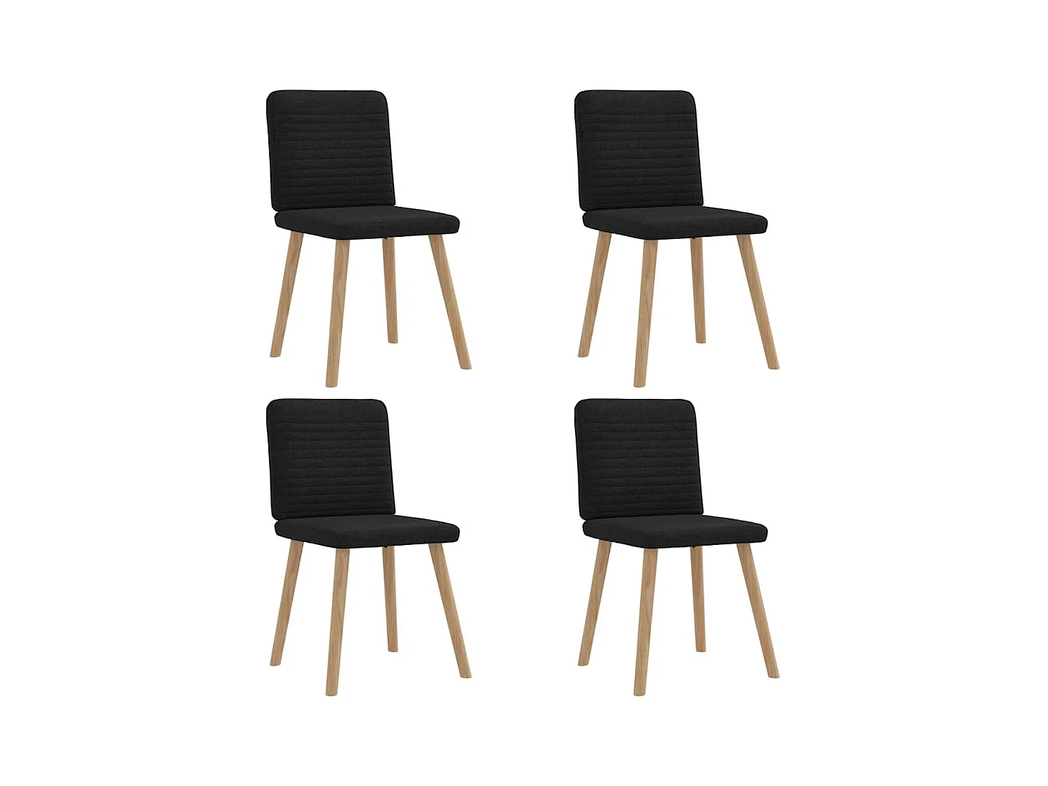 Chaises à manger lot de 4 noir tissu