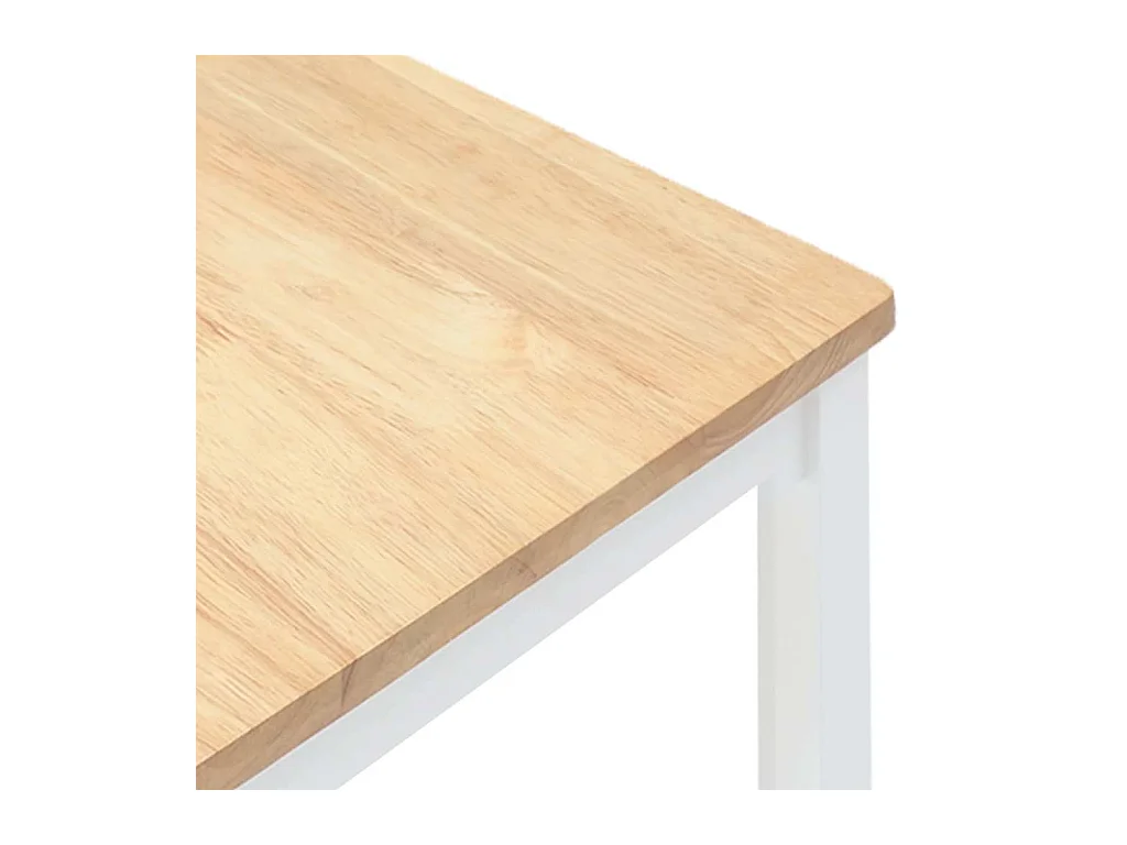 Sedie da pranzo 2 pezzi in legno massello di gomma bianco