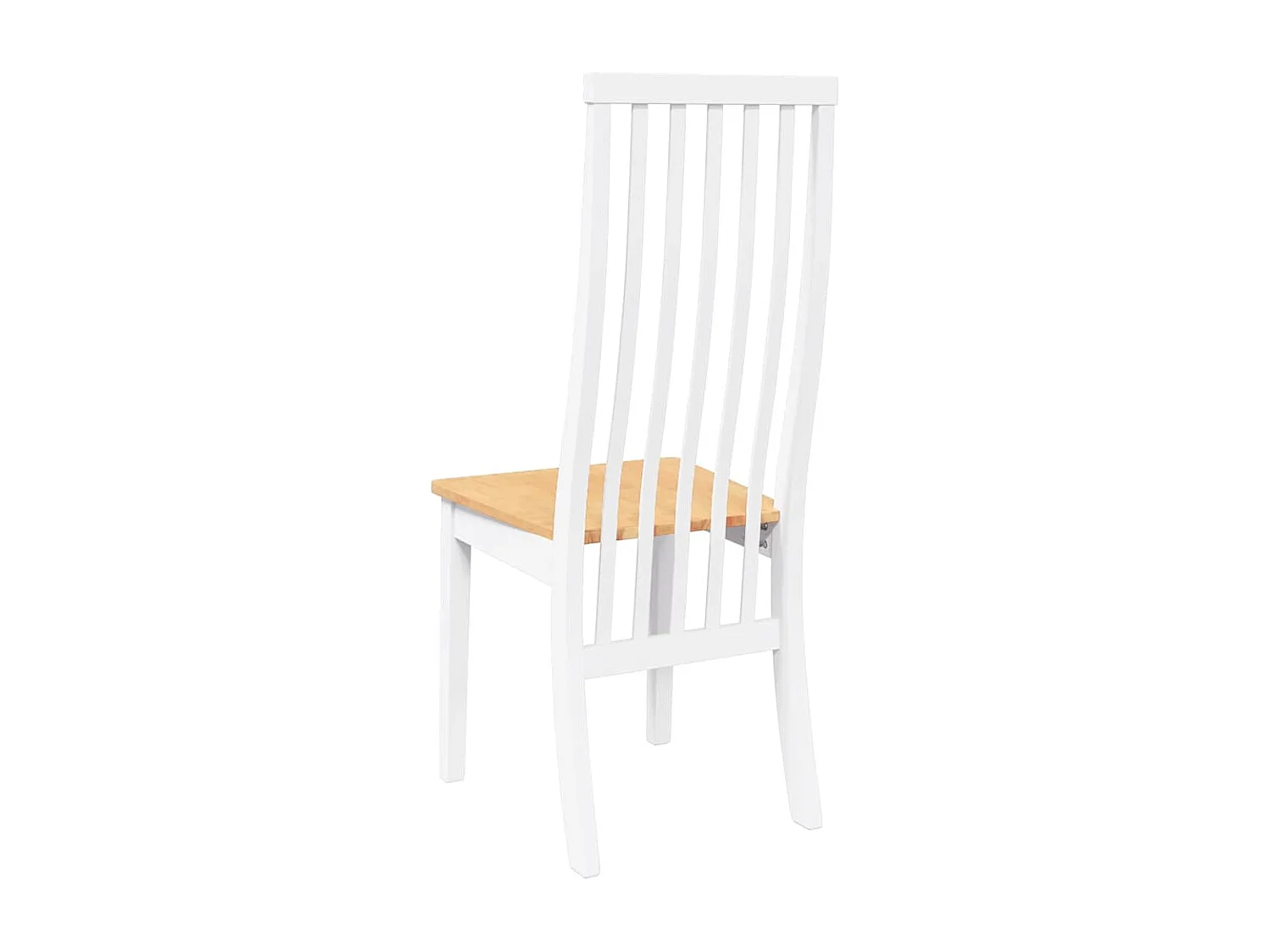 Sedie da pranzo 2 pezzi in legno massello di gomma bianco