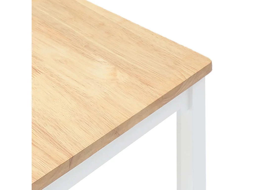 Sedie da pranzo 2 pezzi in legno massello di gomma bianco