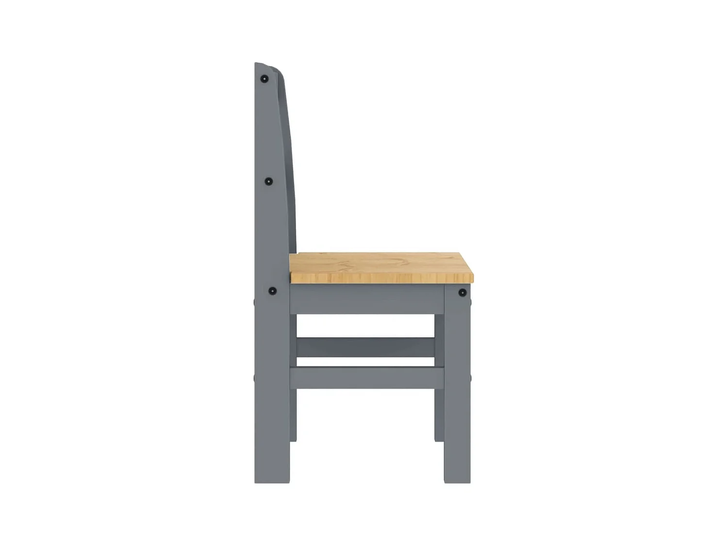 Set di 2 sedie da pranzo Panama in legno massello di pino grigio