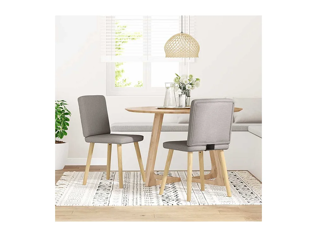 Eetkamerstoelen set van 2 taupe stof