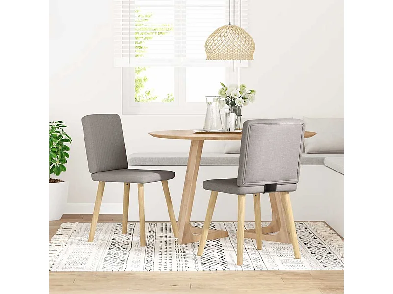 Chaises à manger lot de 2 taupe tissu