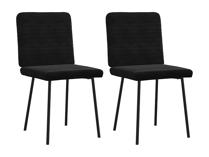 Chaises à manger lot de 2 Noir Velours