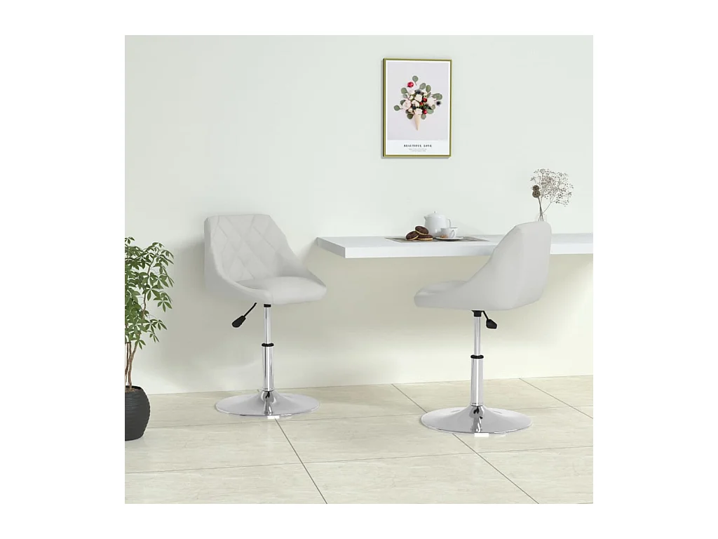 Chaises à manger lot de 2 blanc similicuir