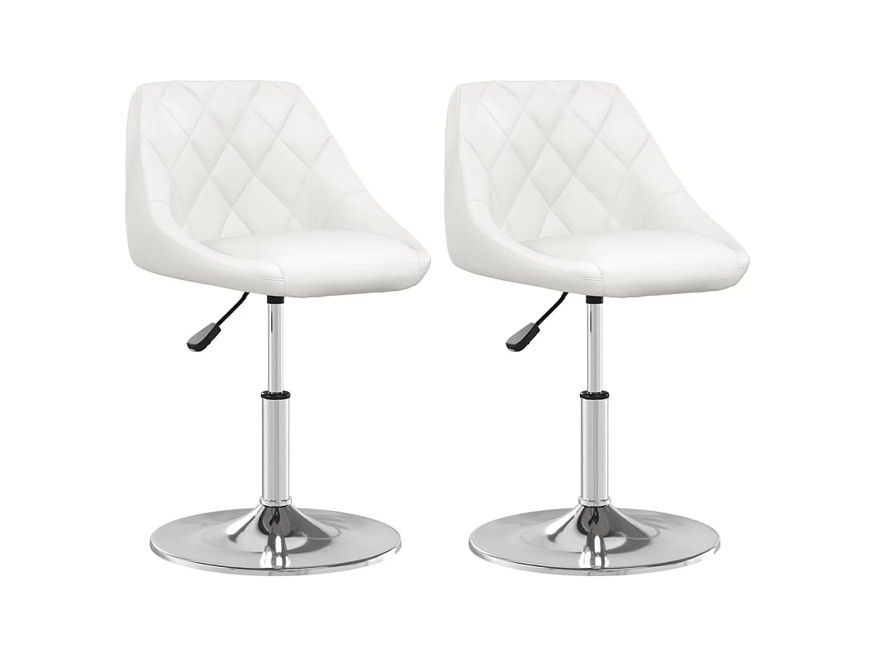 Chaises à manger lot de 2 blanc similicuir