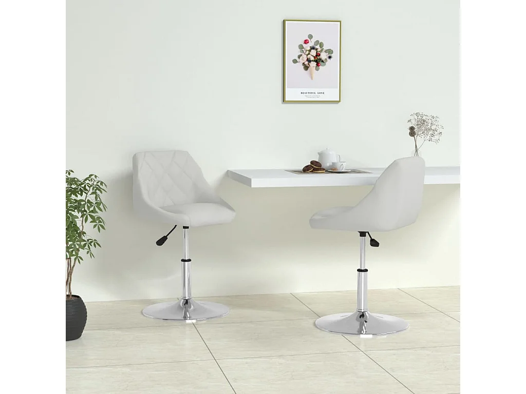 Chaises à manger lot de 2 blanc similicuir