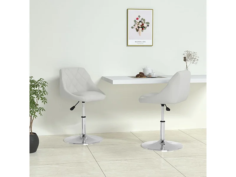 Chaises à manger lot de 2 blanc similicuir