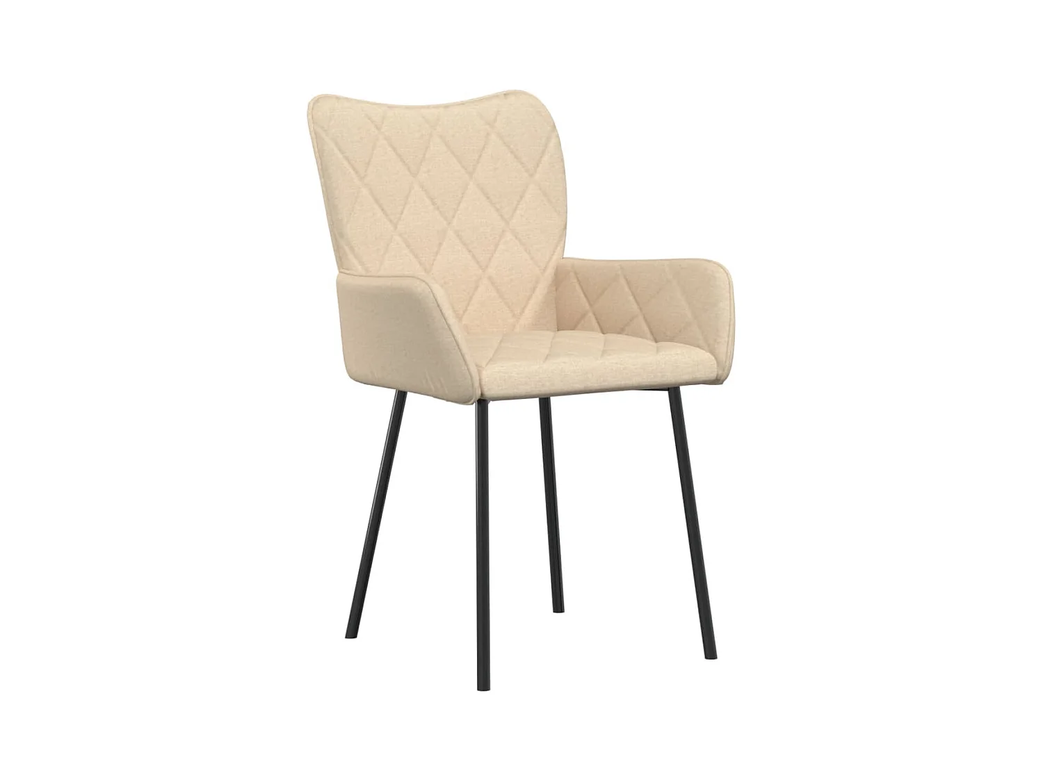 Chaises à manger lot de 2 crème tissu