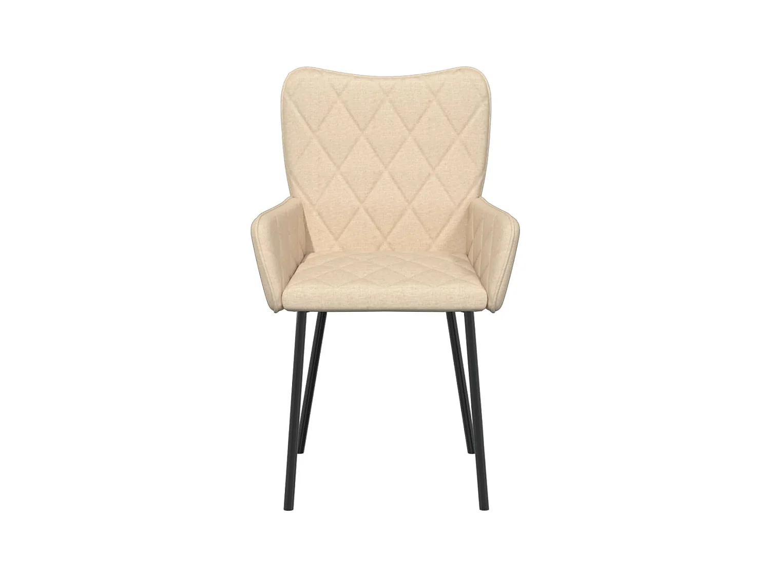 Chaises à manger lot de 2 crème tissu