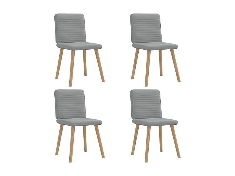 Chaises à manger lot de 4 gris clair tissu