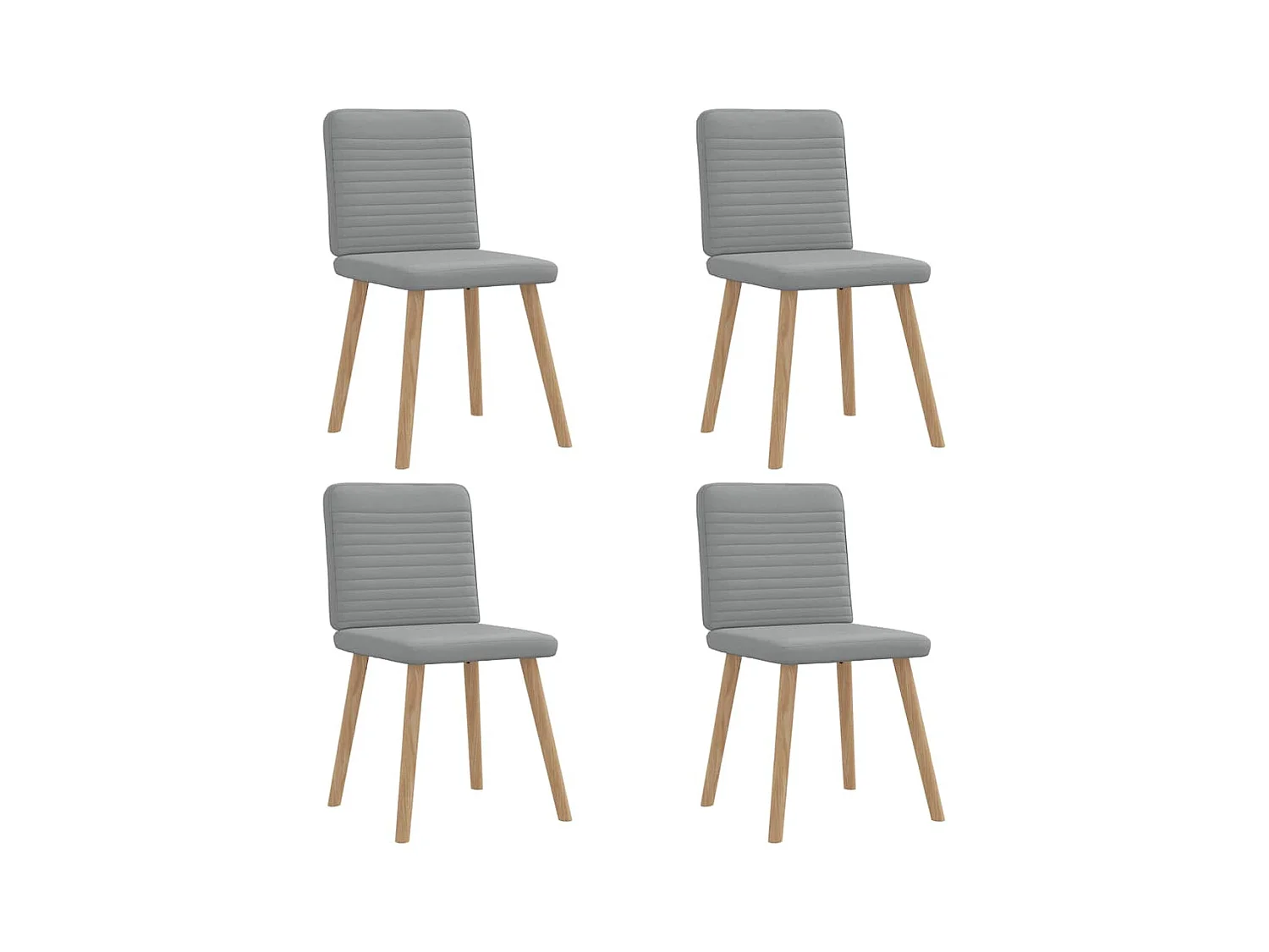 Chaises à manger lot de 4 gris clair tissu