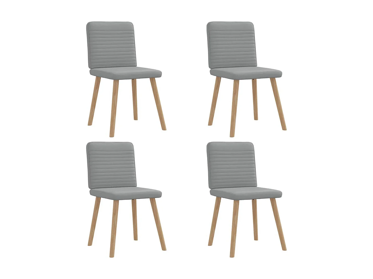 Chaises à manger lot de 4 gris clair tissu