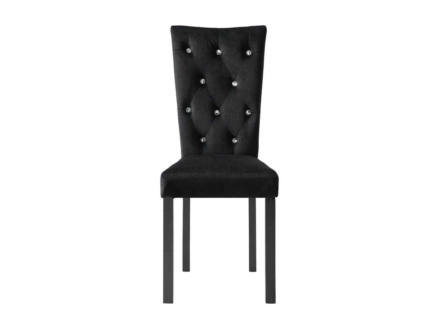 Juego de 6 sillas de comedor de terciopelo negro