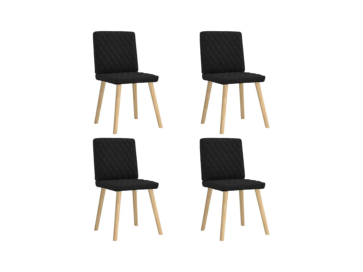 Chaises à manger lot de 4 noir tissu