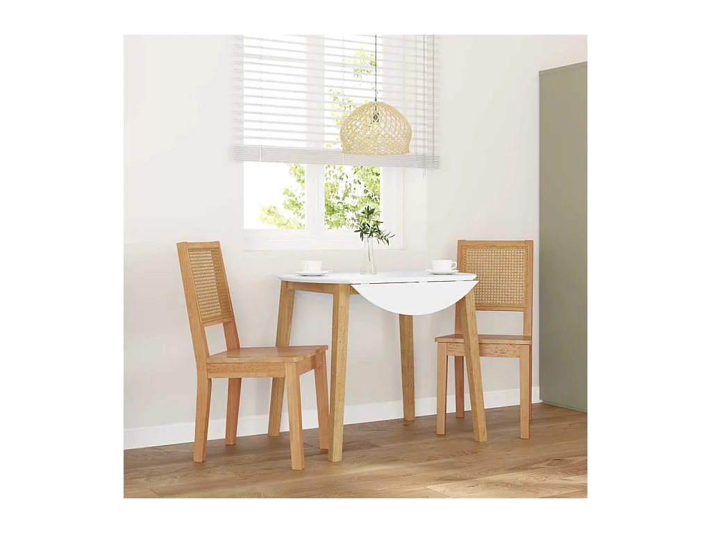 Chaises à manger 2 pcs bois massif caoutchouc