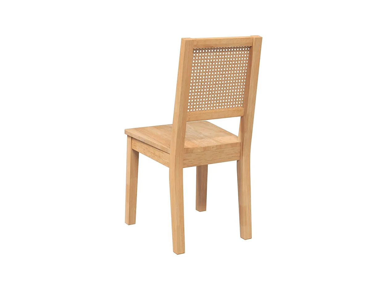 Chaises à manger 2 pcs bois massif caoutchouc