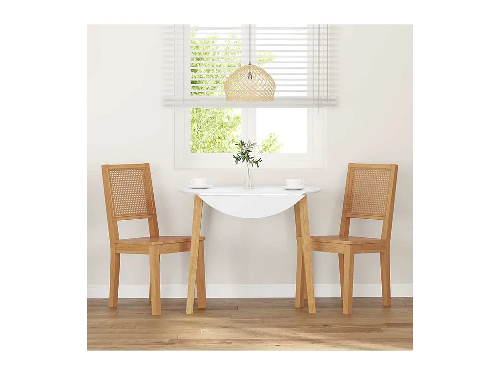 Chaises à manger 2 pcs bois massif caoutchouc