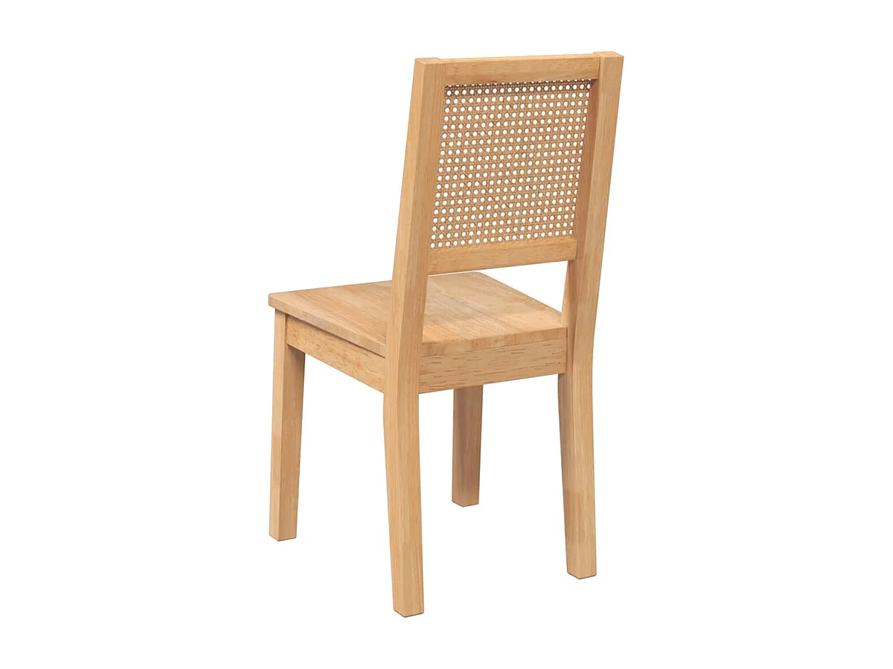 Chaises à manger 2 pcs bois massif caoutchouc