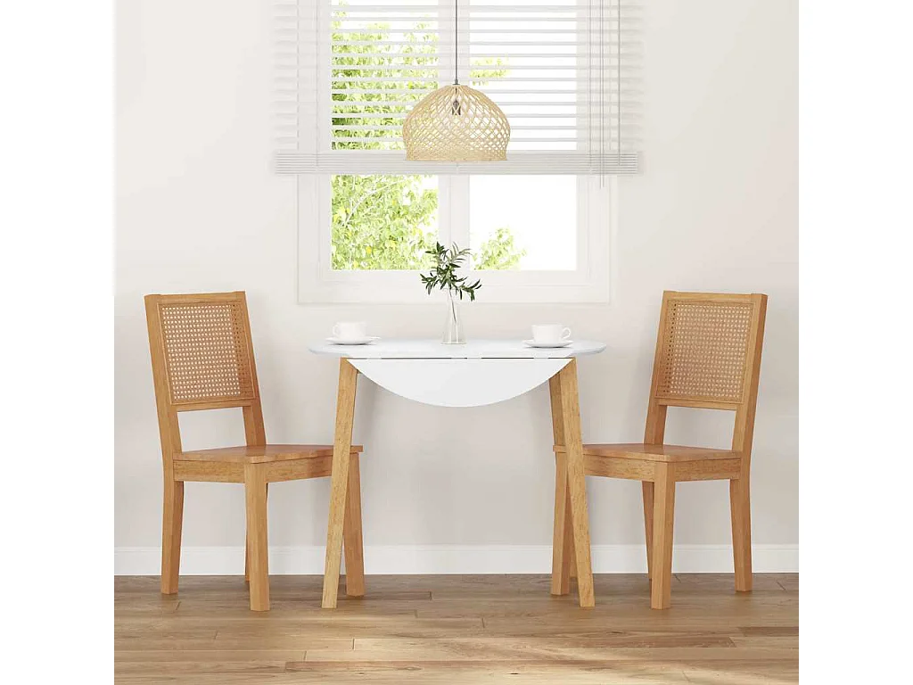 Chaises à manger 2 pcs bois massif caoutchouc