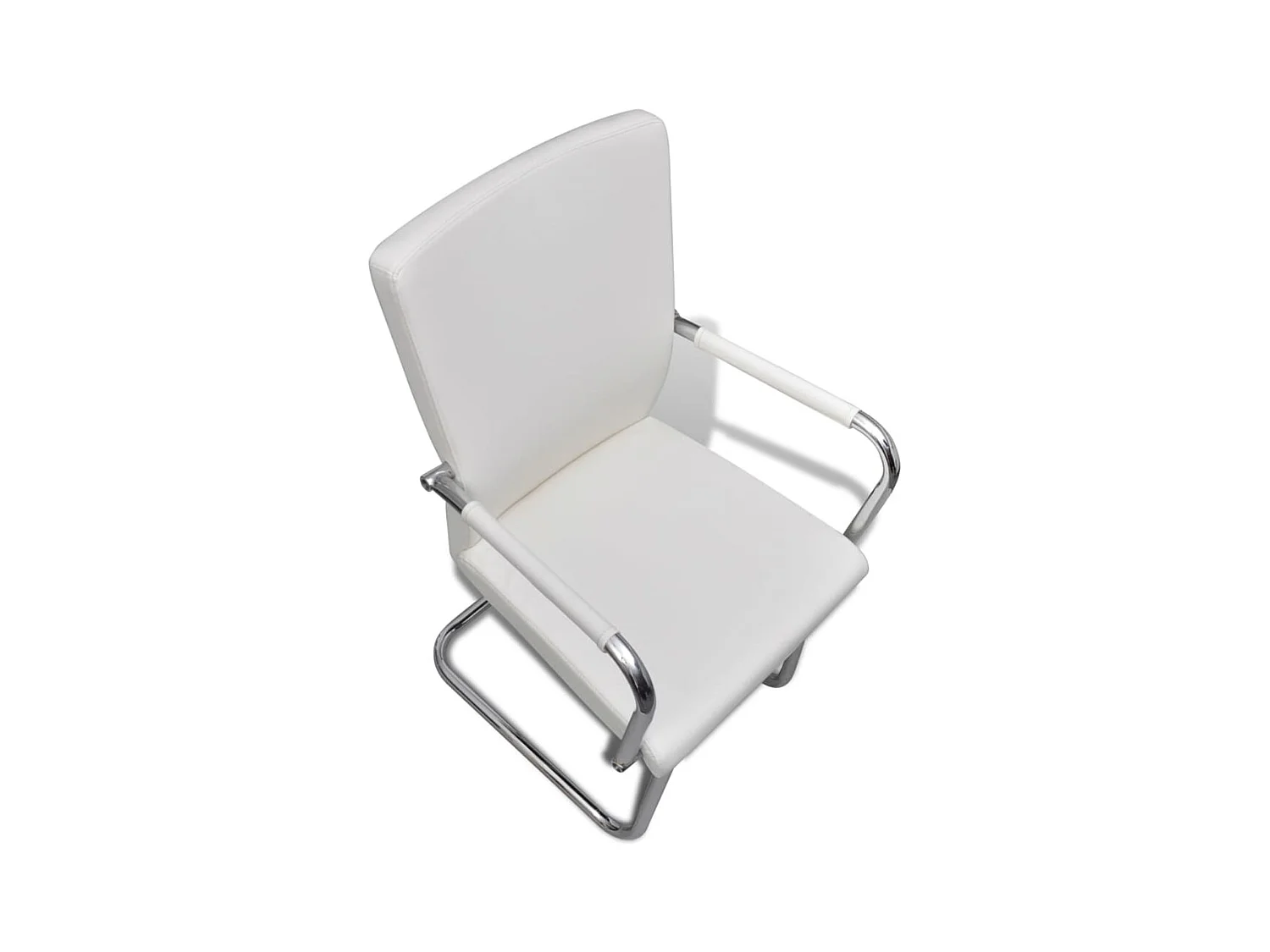 Chaises à manger cantilever lot de 2 blanc similicuir