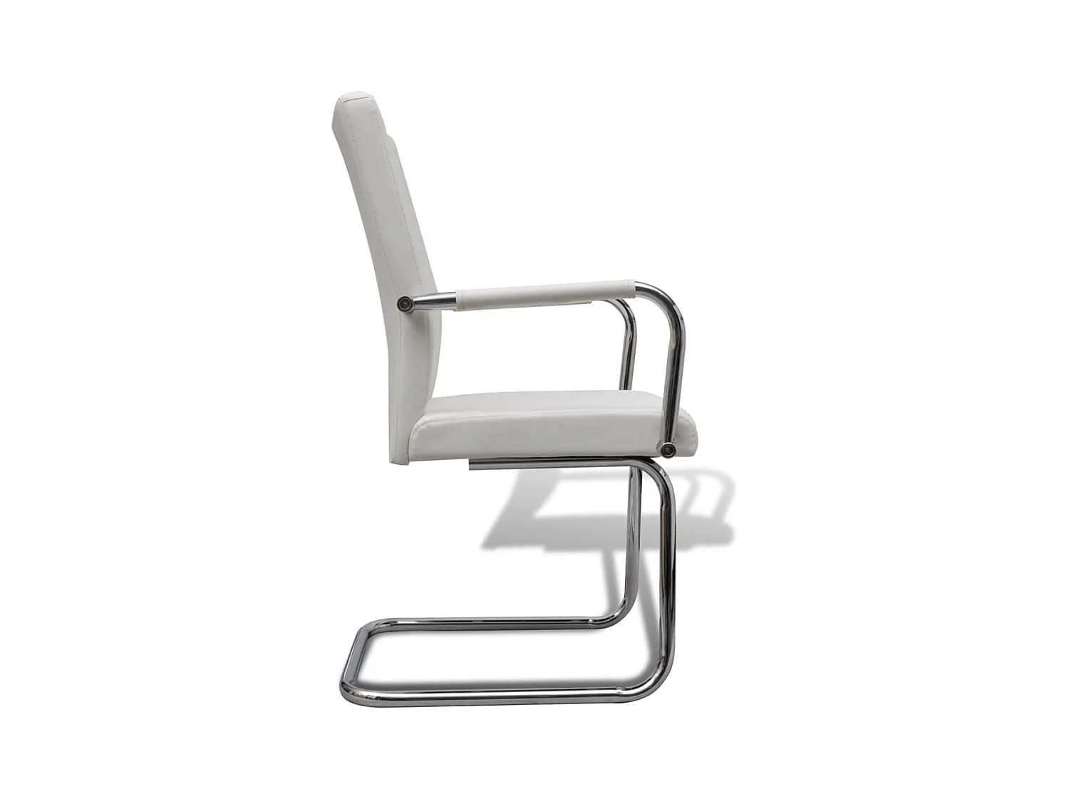 Chaises à manger cantilever lot de 2 blanc similicuir