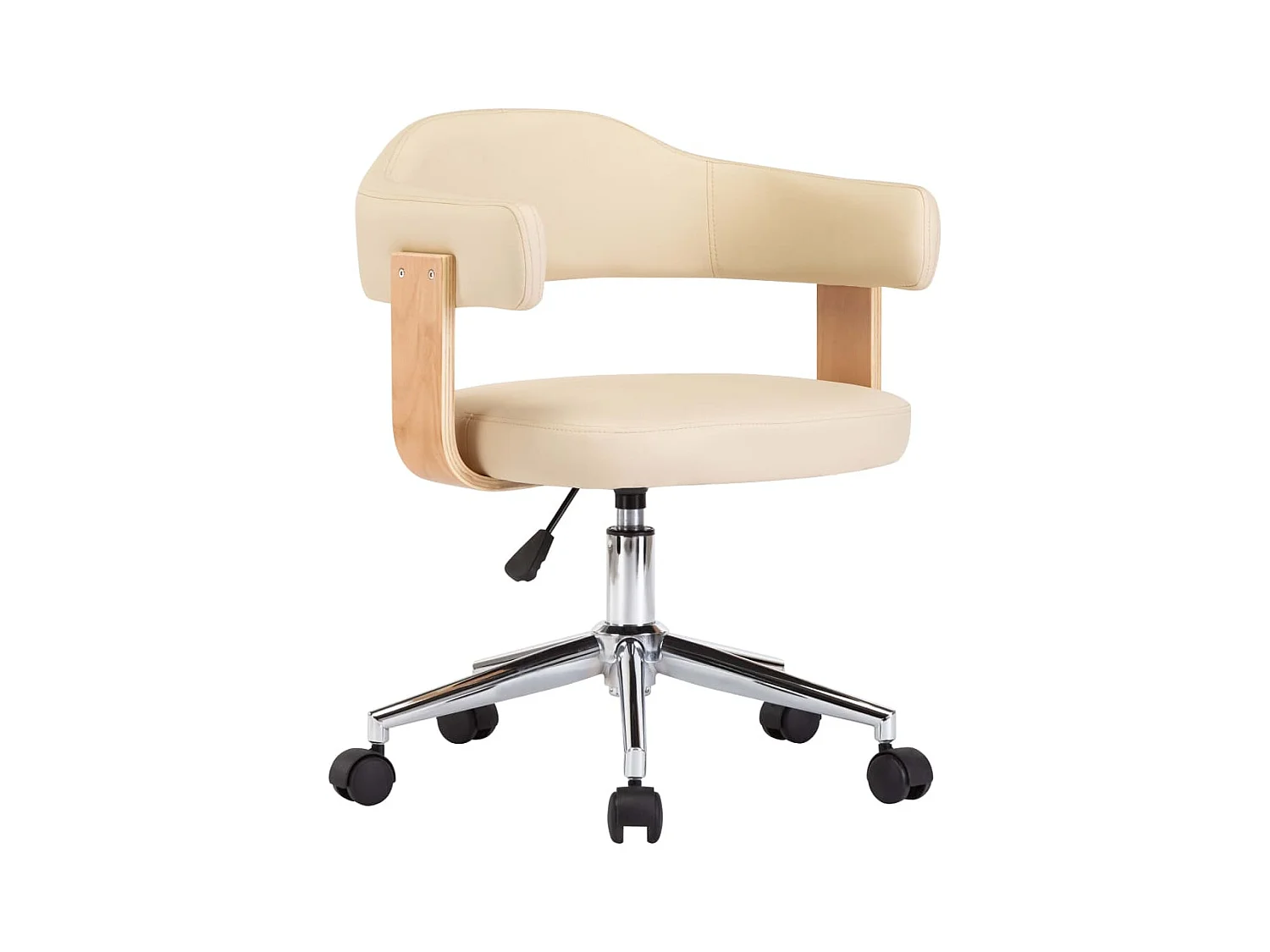 Chaise pivotante à manger Crème Bois courbé et Similicuir