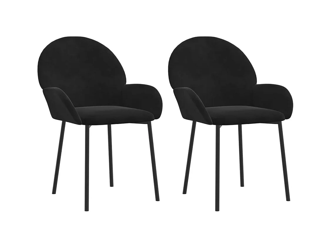 Eetkamerstoelen set van 2 Zwart Fluweel