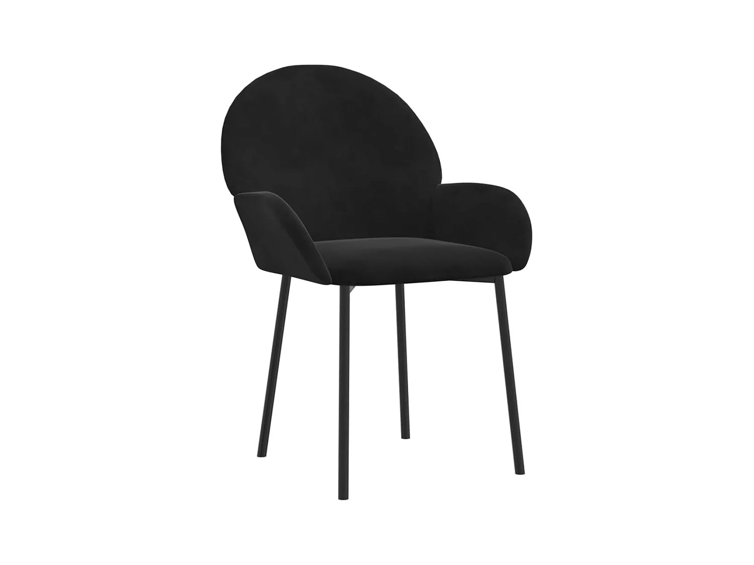 Eetkamerstoelen set van 2 Zwart Fluweel