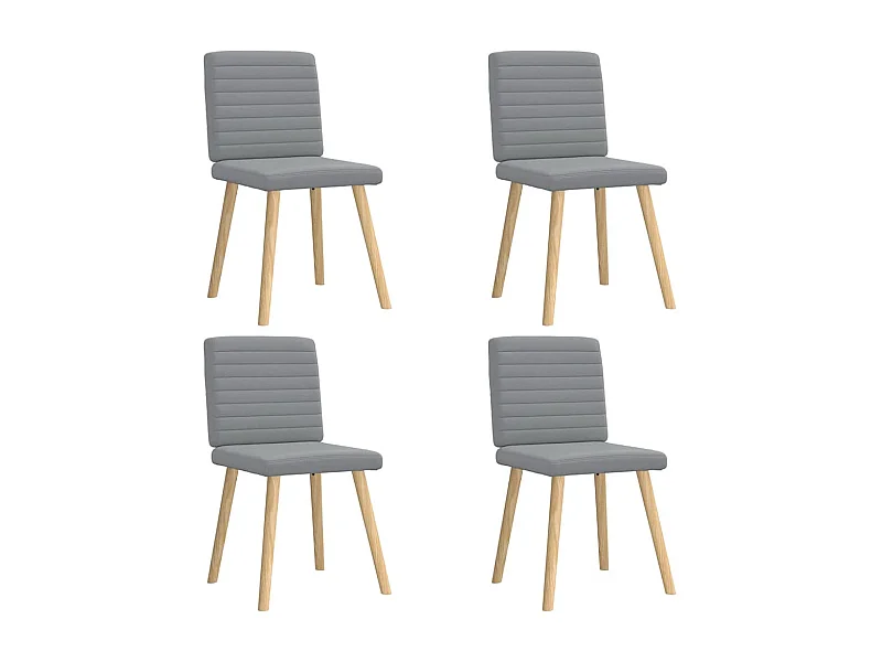Chaises à manger lot de 4 gris clair tissu