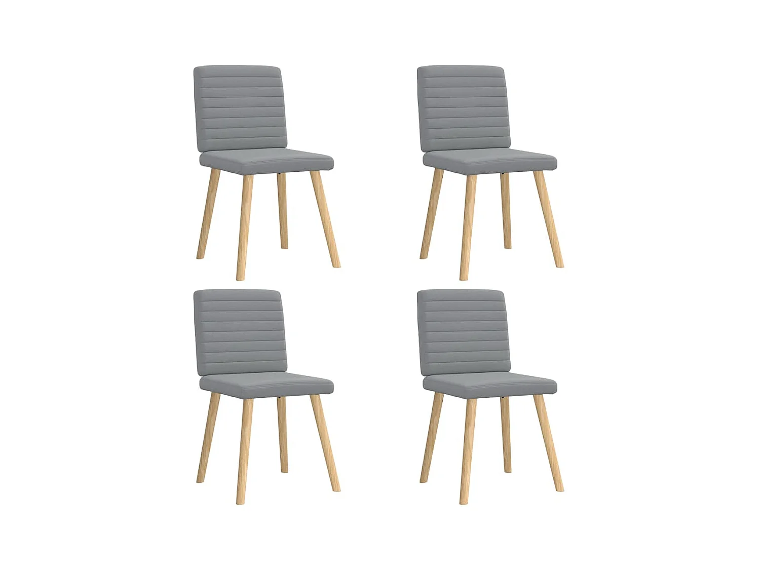 Chaises à manger lot de 4 gris clair tissu
