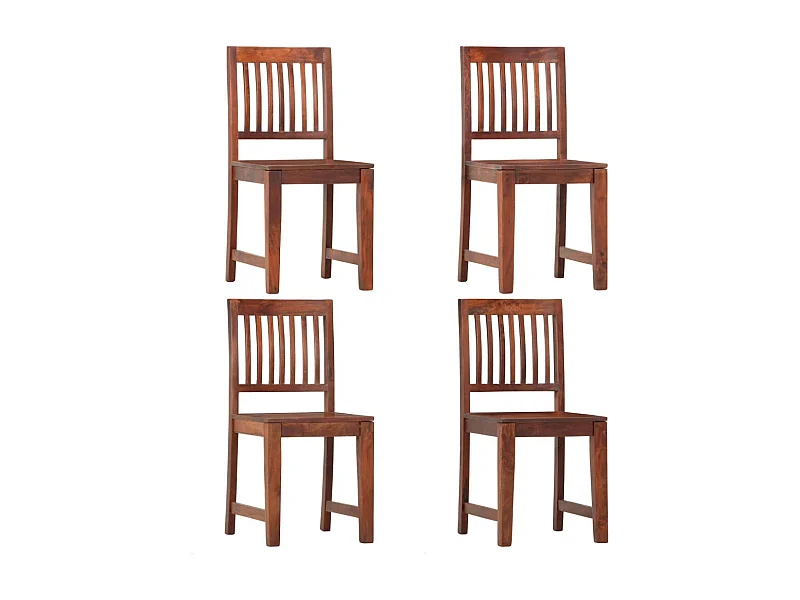 Juego de 4 sillas de comedor de madera maciza de mango
