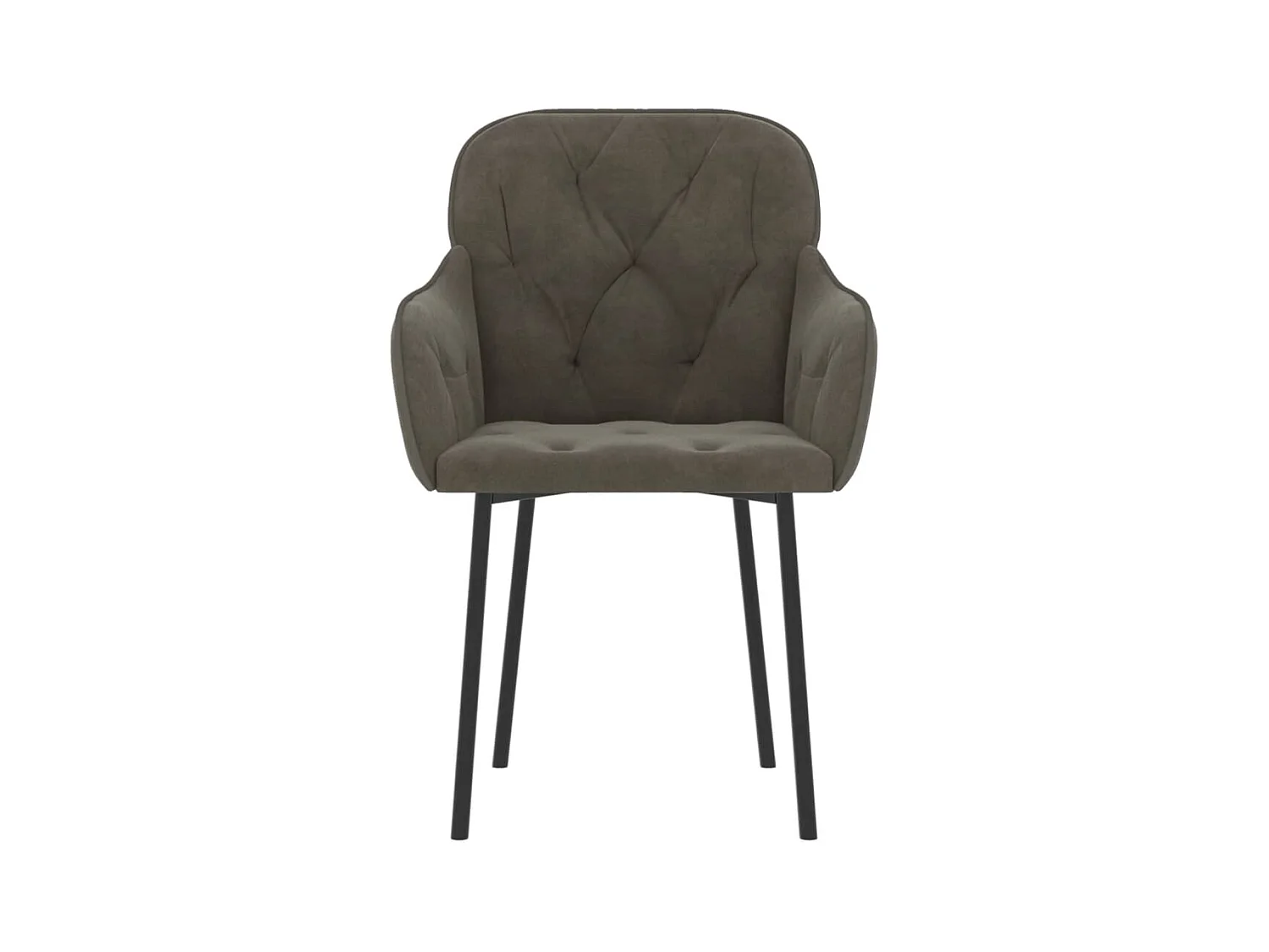 Set di 2 sedie da pranzo in velluto grigio scuro