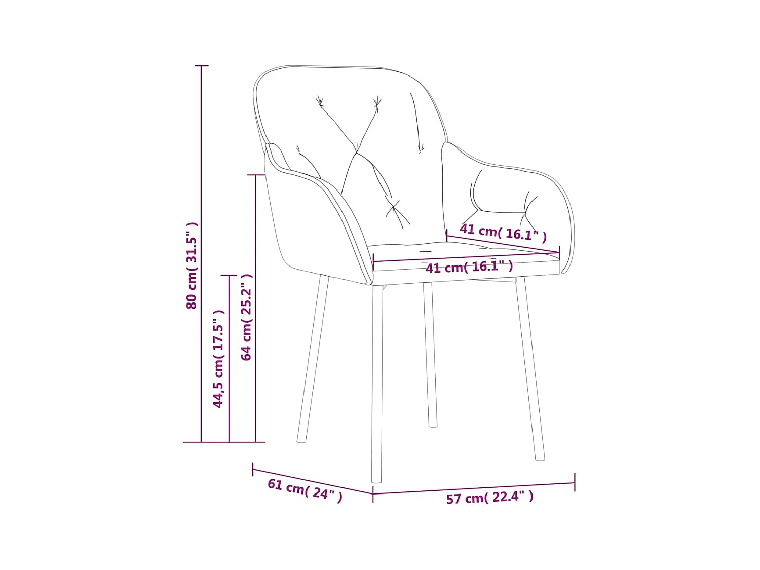 Set di 2 sedie da pranzo in velluto grigio scuro
