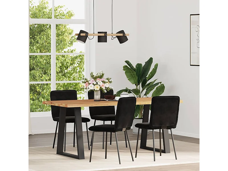 Set di 4 sedie da pranzo in velluto nero