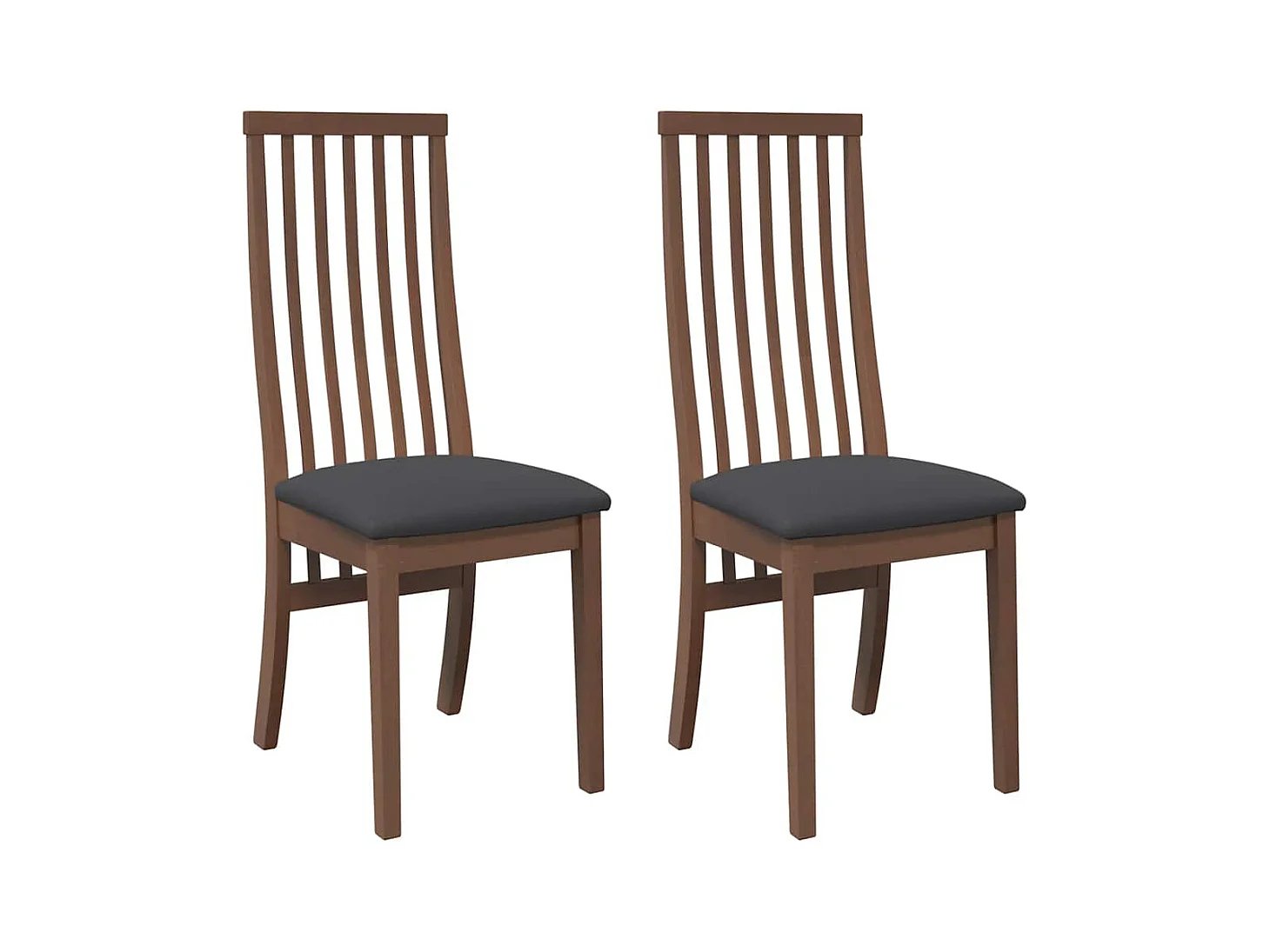 Eetkamerstoel kussens 2 stuks bruin massief hout rubber