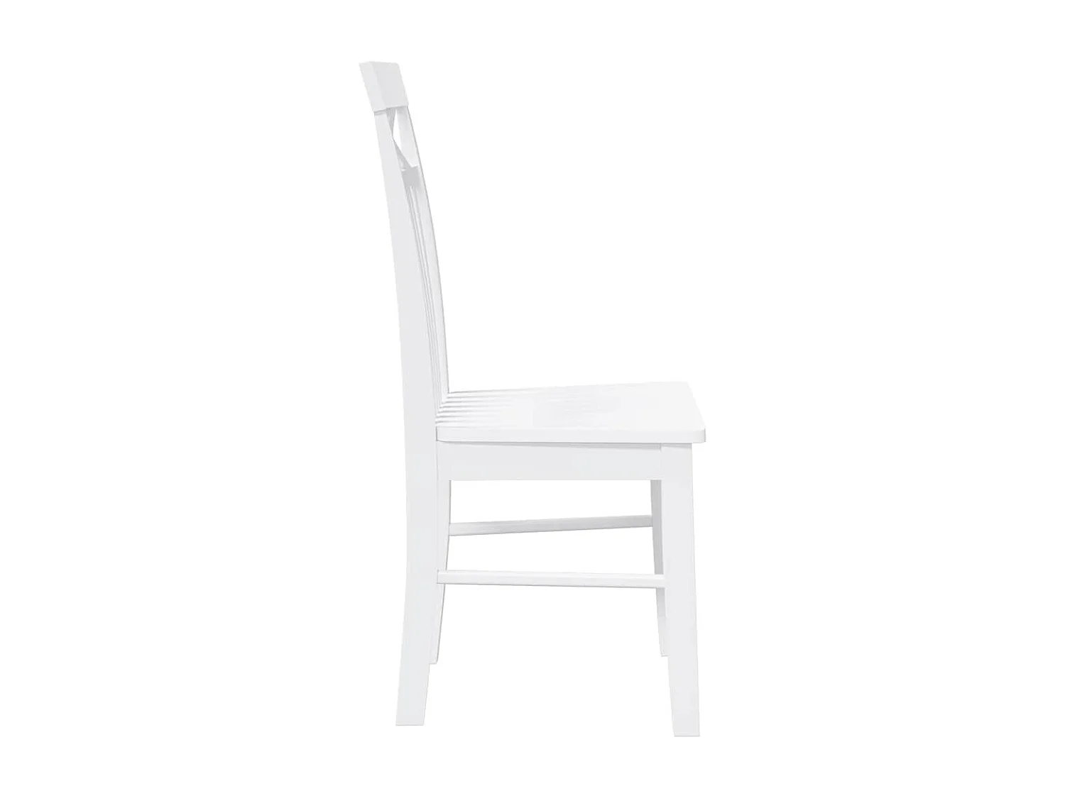 Chaises à manger 2 pcs blanc bois massif caoutchouc