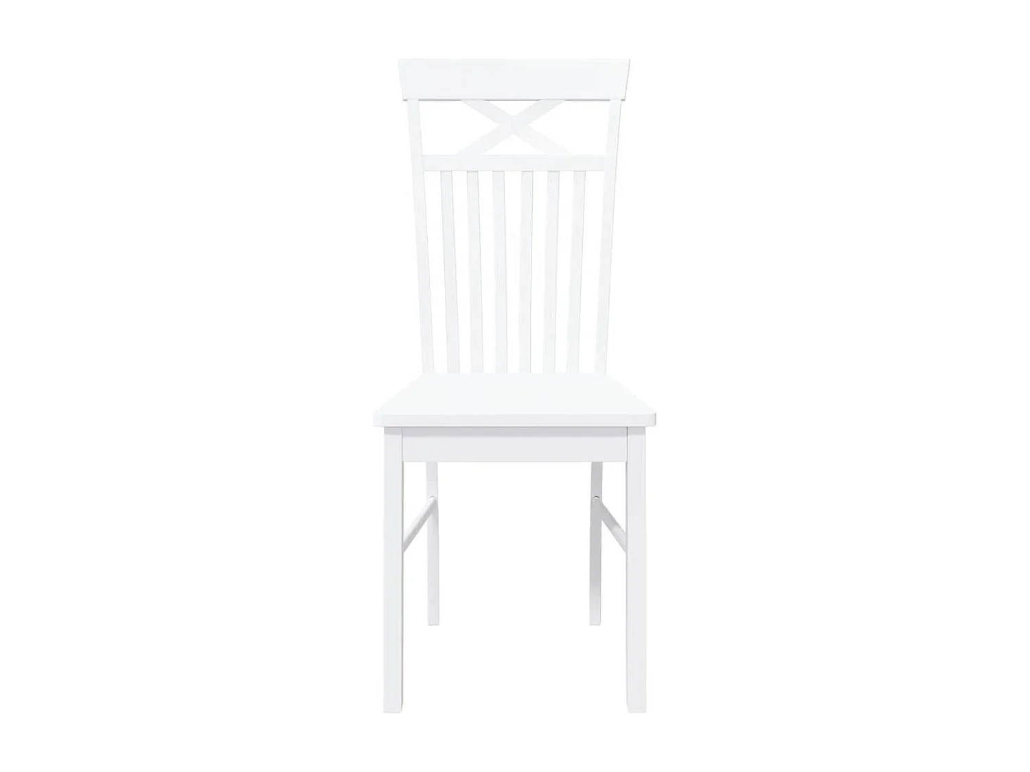 Chaises à manger 2 pcs blanc bois massif caoutchouc
