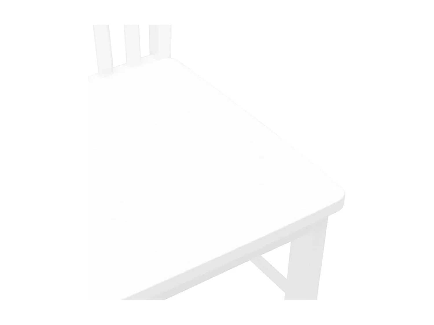 Chaises à manger 2 pcs blanc bois massif caoutchouc