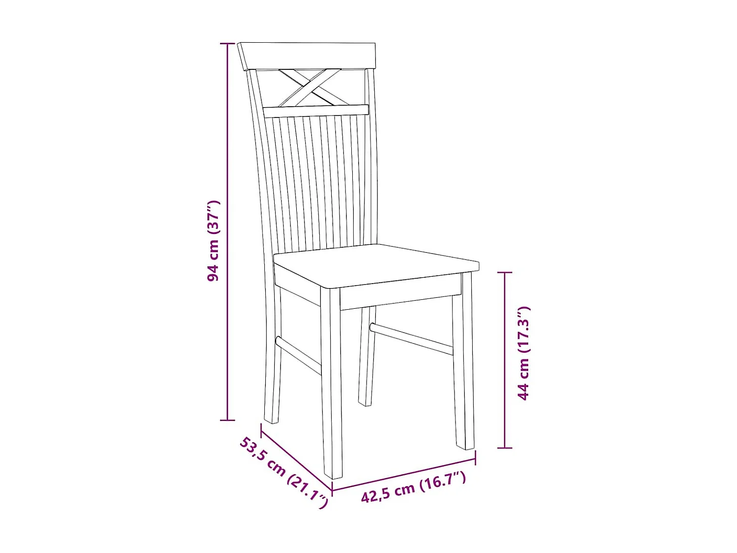 Chaises à manger 2 pcs blanc bois massif caoutchouc