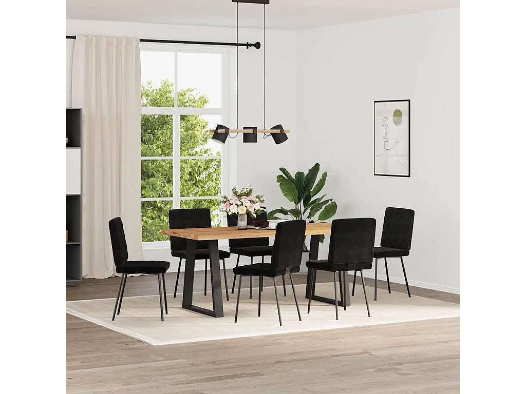 Set di 6 sedie da pranzo in velluto nero