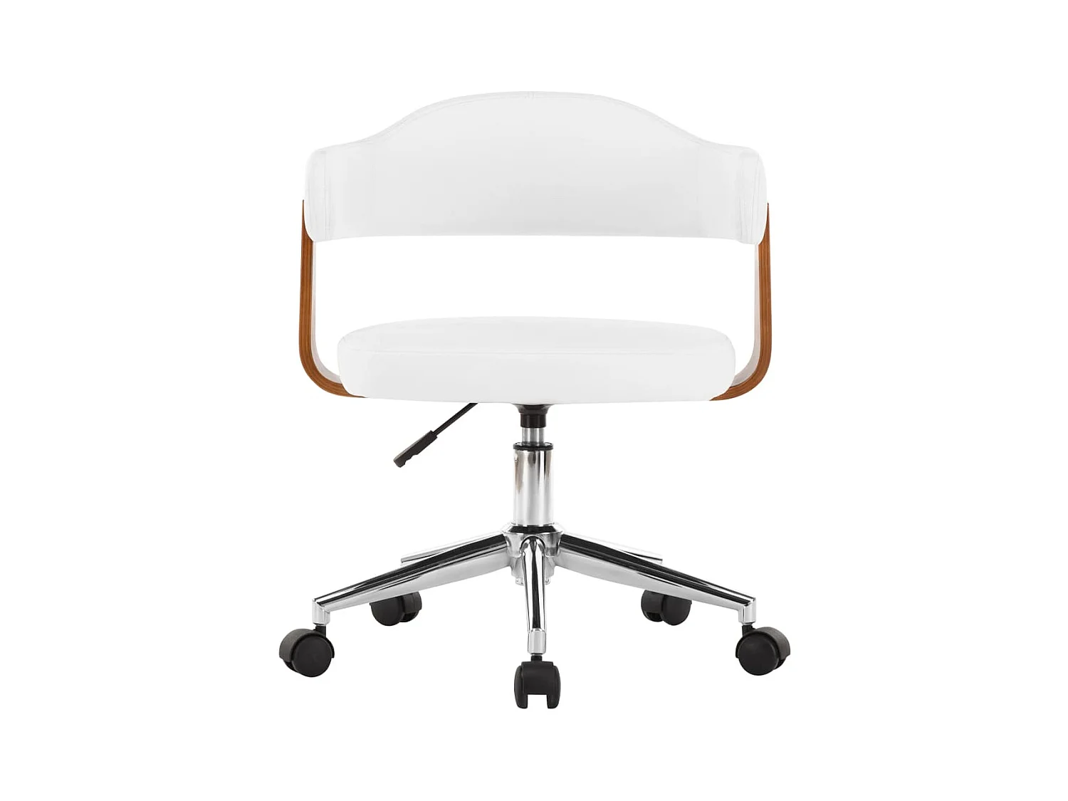 Chaise pivotante à dîner Blanc Bois courbé et similicuir