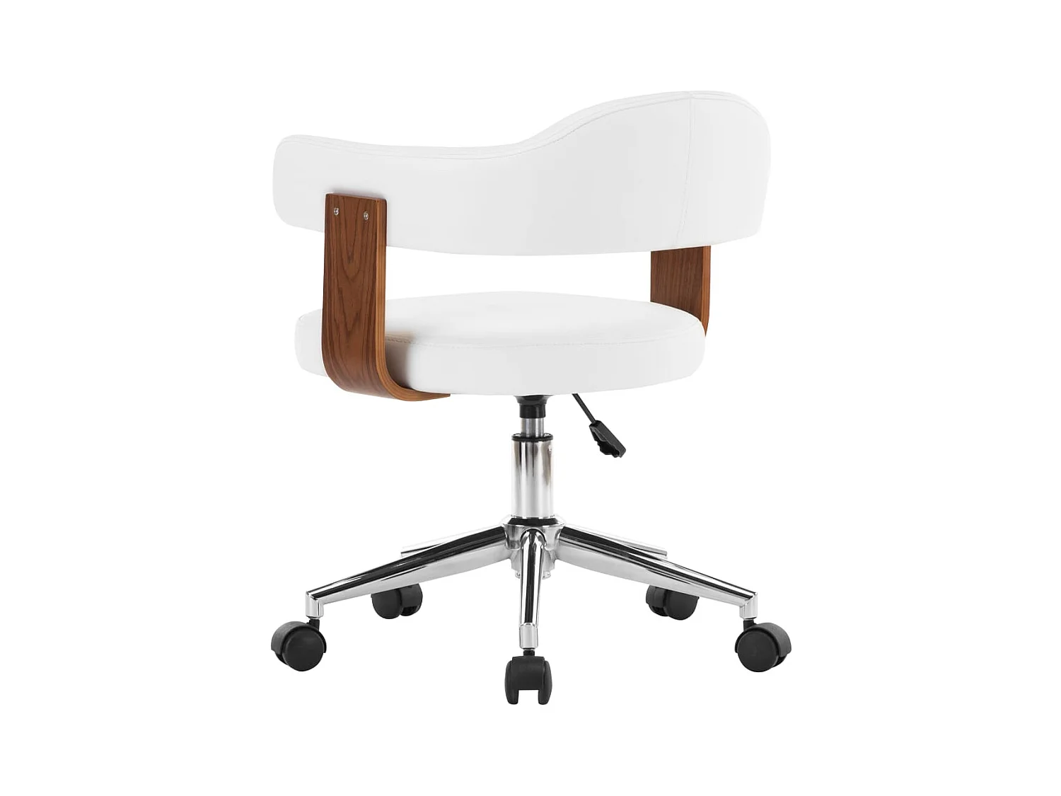 Chaise pivotante à dîner Blanc Bois courbé et similicuir