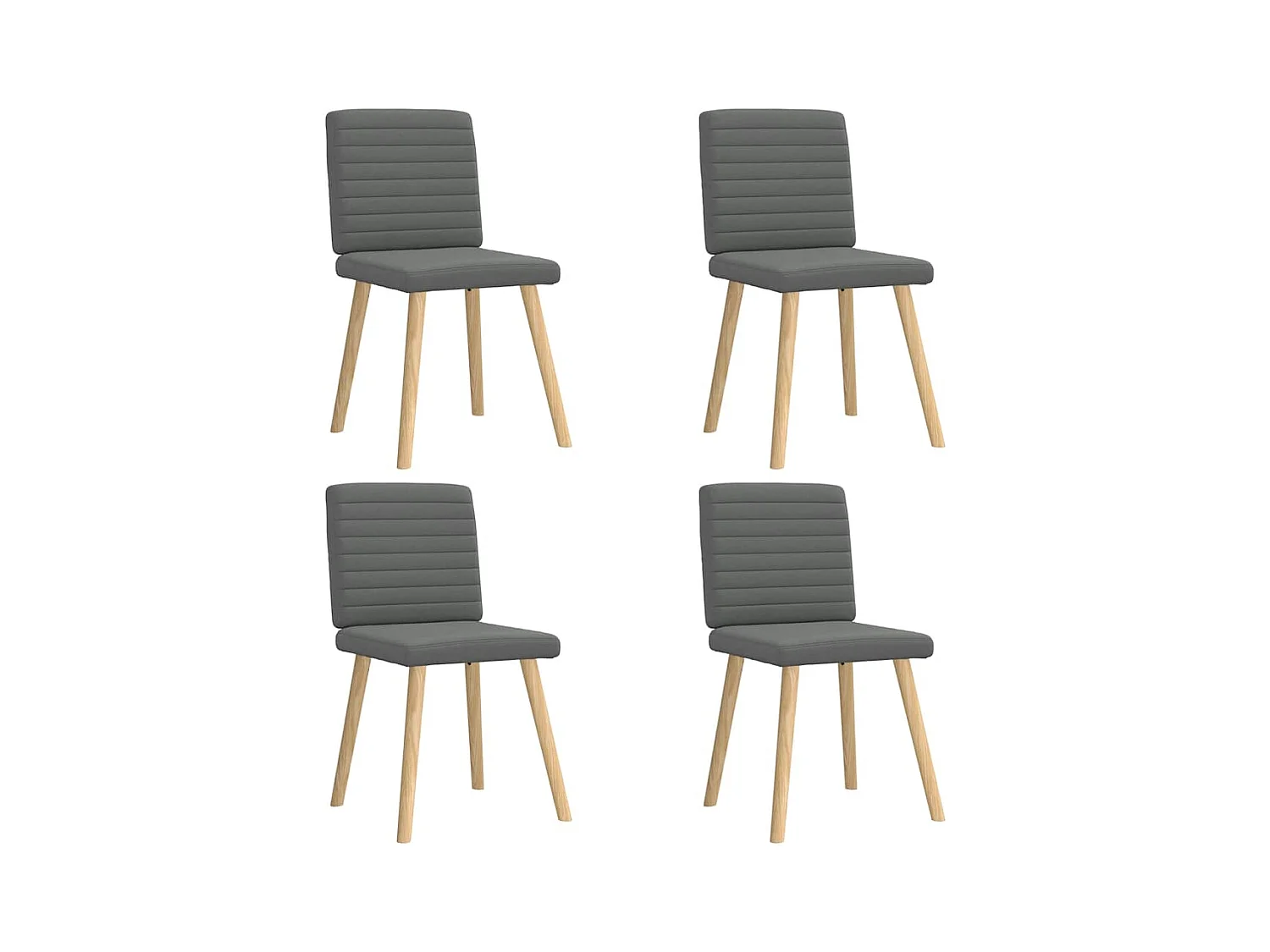 Chaises à manger lot de 4 gris foncé tissu