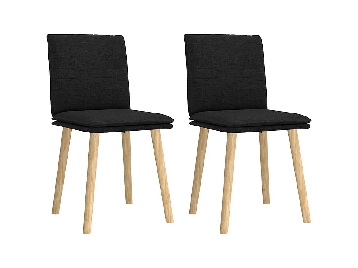 Chaises à manger lot de 2 noir tissu