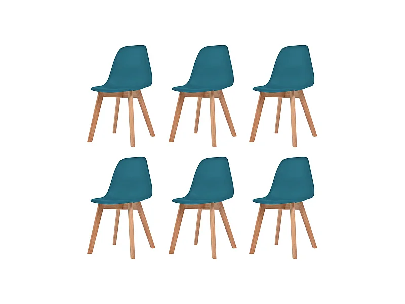 Chaises à manger lot de 6 Turquoise Plastique