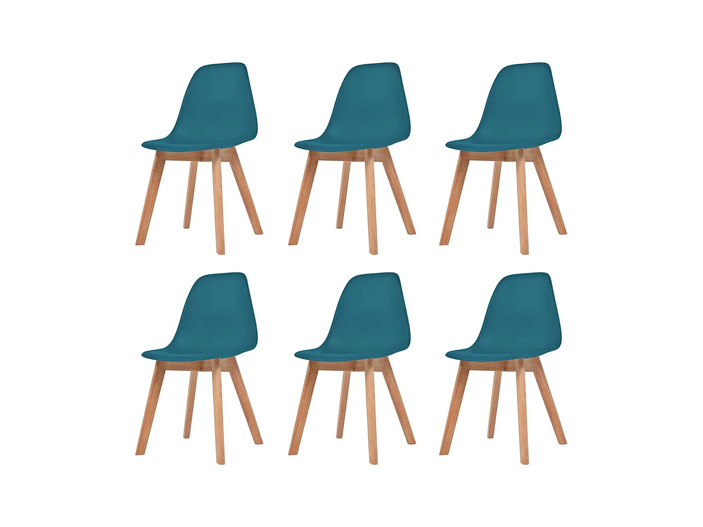 Chaises à manger lot de 6 Turquoise Plastique