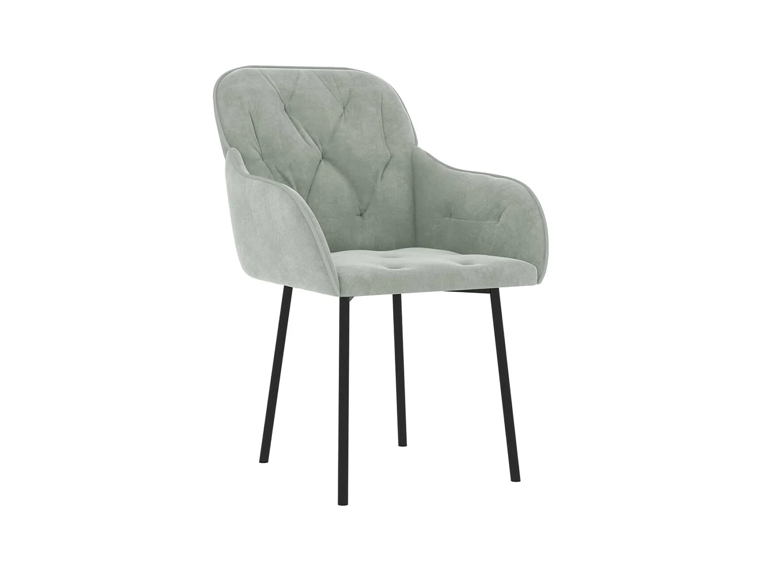 Juego de 2 sillas de comedor en terciopelo gris claro